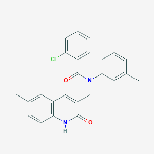 2-chloro-N-((2-hydroxy-6-methylquinolin-3-yl)methyl)-N-(m-tolyl)benzamide