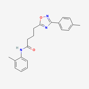 molecular formula C20H21N3O2 B7700431 N-(o-tolyl)-4-(3-(p-tolyl)-1,2,4-oxadiazol-5-yl)butanamide 