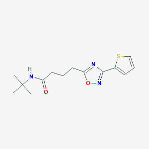 molecular formula C14H19N3O2S B7700456 N-(tert-butyl)-4-(3-(thiophen-2-yl)-1,2,4-oxadiazol-5-yl)butanamide 