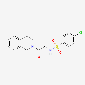 molecular formula C17H17ClN2O3S B7700472 4-chloro-N-(2-(3,4-dihydroisoquinolin-2(1H)-yl)-2-oxoethyl)benzenesulfonamide 