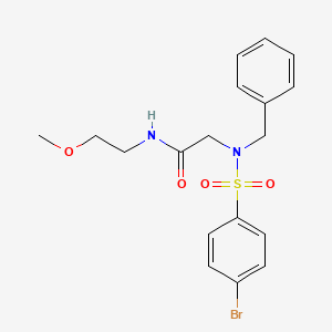 molecular formula C18H21BrN2O4S B7700477 2-(N-benzyl4-bromobenzenesulfonamido)-N-[(oxolan-2-yl)methyl]acetamide 