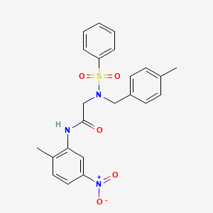 molecular formula C23H23N3O5S B7700484 N-(3,4-dimethoxyphenyl)-2-{N-[(4-methylphenyl)methyl]benzenesulfonamido}acetamide 