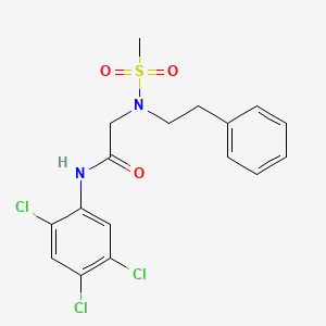 molecular formula C17H17Cl3N2O3S B7700503 N-(4-methoxyphenyl)-2-[N-(2-phenylethyl)methanesulfonamido]acetamide 