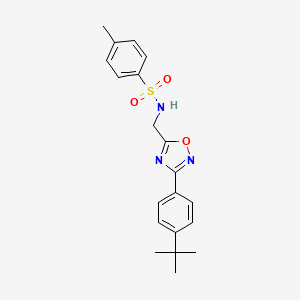 molecular formula C20H23N3O3S B7700519 N-((3-(4-(tert-butyl)phenyl)-1,2,4-oxadiazol-5-yl)methyl)-4-methylbenzenesulfonamide 