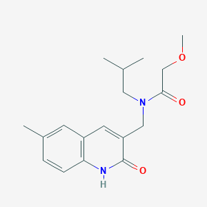 molecular formula C18H24N2O3 B7700521 N-((2-hydroxy-6-methylquinolin-3-yl)methyl)-N-isobutyl-2-methoxyacetamide 