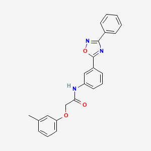 molecular formula C23H19N3O3 B7700531 N-(3-(3-phenyl-1,2,4-oxadiazol-5-yl)phenyl)-2-(m-tolyloxy)acetamide 