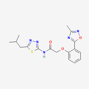 molecular formula C17H19N5O3S B7700560 N-(5-isobutyl-1,3,4-thiadiazol-2-yl)-2-(2-(3-methyl-1,2,4-oxadiazol-5-yl)phenoxy)acetamide 