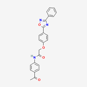 molecular formula C24H19N3O4 B7700568 N-(4-acetylphenyl)-2-(4-(3-phenyl-1,2,4-oxadiazol-5-yl)phenoxy)acetamide 