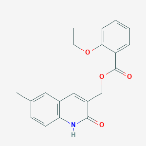 molecular formula C20H19NO4 B7700573 (2-hydroxy-6-methylquinolin-3-yl)methyl 2-ethoxybenzoate 