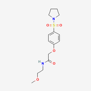 molecular formula C15H22N2O5S B7700584 N-(2-methoxyethyl)-2-(4-(pyrrolidin-1-ylsulfonyl)phenoxy)acetamide 