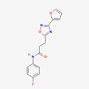 molecular formula C15H12FN3O3 B7700607 N-(4-fluorophenyl)-3-(3-(furan-2-yl)-1,2,4-oxadiazol-5-yl)propanamide 