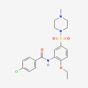 molecular formula C20H24ClN3O4S B7700616 4-chloro-N-(2-ethoxy-5-((4-methylpiperazin-1-yl)sulfonyl)phenyl)benzamide 