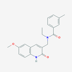 molecular formula C21H22N2O3 B7700627 N-ethyl-N-((2-hydroxy-6-methoxyquinolin-3-yl)methyl)-3-methylbenzamide 