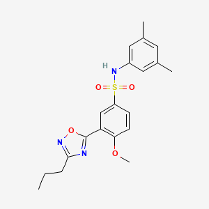 molecular formula C20H23N3O4S B7700629 N-(3,5-dimethylphenyl)-4-methoxy-3-(3-propyl-1,2,4-oxadiazol-5-yl)benzenesulfonamide 