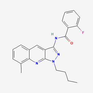 N-(1-butyl-8-methyl-1H-pyrazolo[3,4-b]quinolin-3-yl)-2-fluorobenzamide