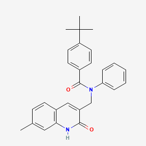 4-(tert-butyl)-N-((2-hydroxy-7-methylquinolin-3-yl)methyl)-N-phenylbenzamide