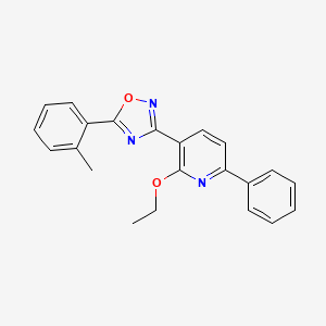 molecular formula C22H19N3O2 B7700640 3-(2-ethoxy-6-phenylpyridin-3-yl)-5-(o-tolyl)-1,2,4-oxadiazole 