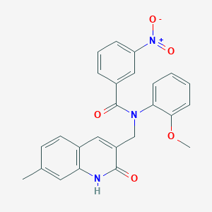 molecular formula C25H21N3O5 B7700644 N-((2-hydroxy-7-methylquinolin-3-yl)methyl)-N-(2-methoxyphenyl)-3-nitrobenzamide 