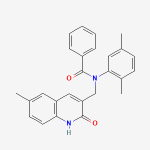 molecular formula C26H24N2O2 B7700645 N-(2,5-dimethylphenyl)-N-((2-hydroxy-6-methylquinolin-3-yl)methyl)benzamide 