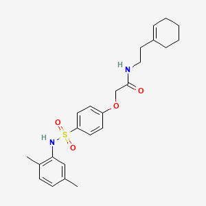 molecular formula C24H30N2O4S B7700704 N-(2-(cyclohex-1-en-1-yl)ethyl)-2-(4-(N-(2,5-dimethylphenyl)sulfamoyl)phenoxy)acetamide 