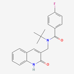 N-(tert-butyl)-4-fluoro-N-((2-hydroxyquinolin-3-yl)methyl)benzamide