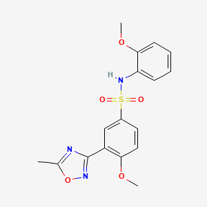 4-methoxy-N-(2-methoxyphenyl)-3-(5-methyl-1,2,4-oxadiazol-3-yl)benzenesulfonamide