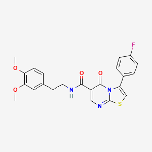 molecular formula C23H20FN3O4S B7700778 N-(5-chloro-2-methoxyphenyl)-3-(4-fluorophenyl)-5-oxo-5H-[1,3]thiazolo[3,2-a]pyrimidine-6-carboxamide 