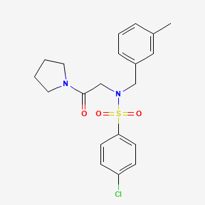 4-chloro-N-(3-methylbenzyl)-N-(2-oxo-2-(pyrrolidin-1-yl)ethyl)benzenesulfonamide