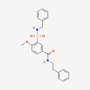 molecular formula C23H24N2O4S B7700862 3-(benzylsulfamoyl)-4-methoxy-N-[3-(trifluoromethyl)phenyl]benzamide 