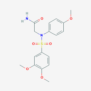 2-(N-(3,4-Dimethoxyphenyl)sulfonyl-4-methoxyanilino)acetamide