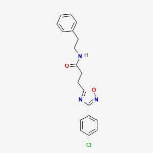 3-(3-(4-chlorophenyl)-1,2,4-oxadiazol-5-yl)-N-phenethylpropanamide