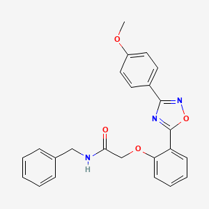 molecular formula C24H21N3O4 B7700907 N-benzyl-2-(2-(3-(4-methoxyphenyl)-1,2,4-oxadiazol-5-yl)phenoxy)acetamide 