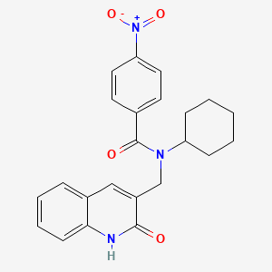 N-cyclohexyl-N-((2-hydroxyquinolin-3-yl)methyl)-4-nitrobenzamide