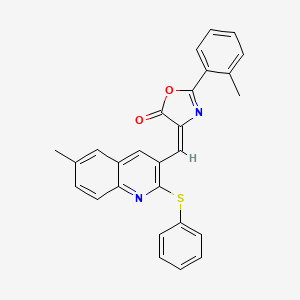 (E)-4-((6-methyl-2-(phenylthio)quinolin-3-yl)methylene)-2-(o-tolyl)oxazol-5(4H)-one