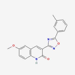 molecular formula C19H15N3O3 B7700927 6-methoxy-3-(5-(m-tolyl)-1,2,4-oxadiazol-3-yl)quinolin-2-ol 