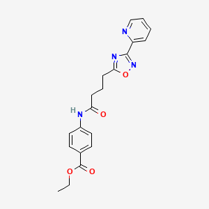 ethyl 4-(4-(3-(pyridin-2-yl)-1,2,4-oxadiazol-5-yl)butanamido)benzoate