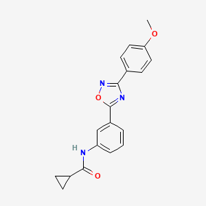 N-(3-(3-(4-methoxyphenyl)-1,2,4-oxadiazol-5-yl)phenyl)cyclopropanecarboxamide