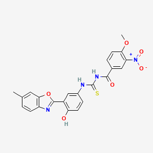 N-[[4-hydroxy-3-(6-methyl-1,3-benzoxazol-2-yl)phenyl]carbamothioyl]-4-methoxy-3-nitrobenzamide