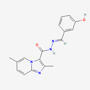 molecular formula C17H16N4O2 B7700979 (E)-N'-(3-hydroxybenzylidene)-2,6-dimethylimidazo[1,2-a]pyridine-3-carbohydrazide 