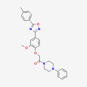 2-(2-methoxy-4-(5-(p-tolyl)-1,2,4-oxadiazol-3-yl)phenoxy)-1-(4-phenylpiperazin-1-yl)ethanone