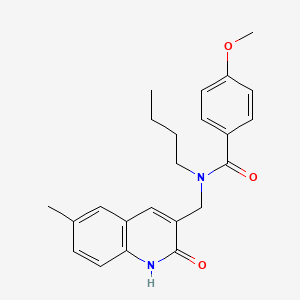 N-butyl-N-((2-hydroxy-6-methylquinolin-3-yl)methyl)-4-methoxybenzamide