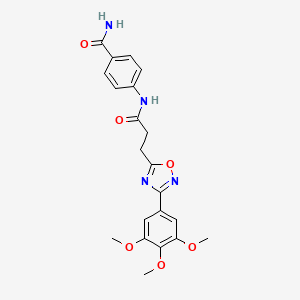 4-(3-(3-(3,4,5-trimethoxyphenyl)-1,2,4-oxadiazol-5-yl)propanamido)benzamide