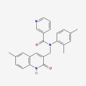 N-(2,4-dimethylphenyl)-N-((2-hydroxy-6-methylquinolin-3-yl)methyl)nicotinamide