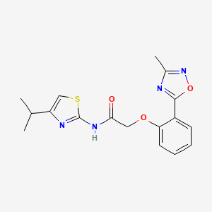 molecular formula C17H18N4O3S B7701046 N-(4-isopropylthiazol-2-yl)-2-(2-(3-methyl-1,2,4-oxadiazol-5-yl)phenoxy)acetamide 