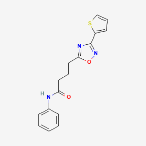 molecular formula C16H15N3O2S B7701051 N-phenyl-4-(3-(thiophen-2-yl)-1,2,4-oxadiazol-5-yl)butanamide 