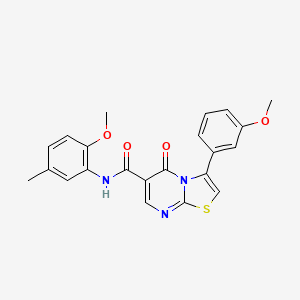 butyl 4-[3-(3-methoxyphenyl)-5-oxo-5H-[1,3]thiazolo[3,2-a]pyrimidine-6-amido]benzoate