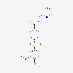 molecular formula C20H25N3O5S B7701088 1-((3,4-dimethoxyphenyl)sulfonyl)-N-(pyridin-2-ylmethyl)piperidine-4-carboxamide 