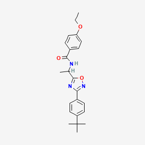 molecular formula C23H27N3O3 B7701097 N-(1-(3-(4-(tert-butyl)phenyl)-1,2,4-oxadiazol-5-yl)ethyl)-4-ethoxybenzamide 