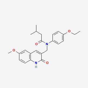 N-(4-ethoxyphenyl)-N-((2-hydroxy-6-methoxyquinolin-3-yl)methyl)-3-methylbutanamide