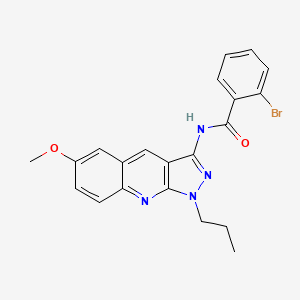 molecular formula C21H19BrN4O2 B7701131 2-bromo-N-(6-methoxy-1-propyl-1H-pyrazolo[3,4-b]quinolin-3-yl)benzamide 